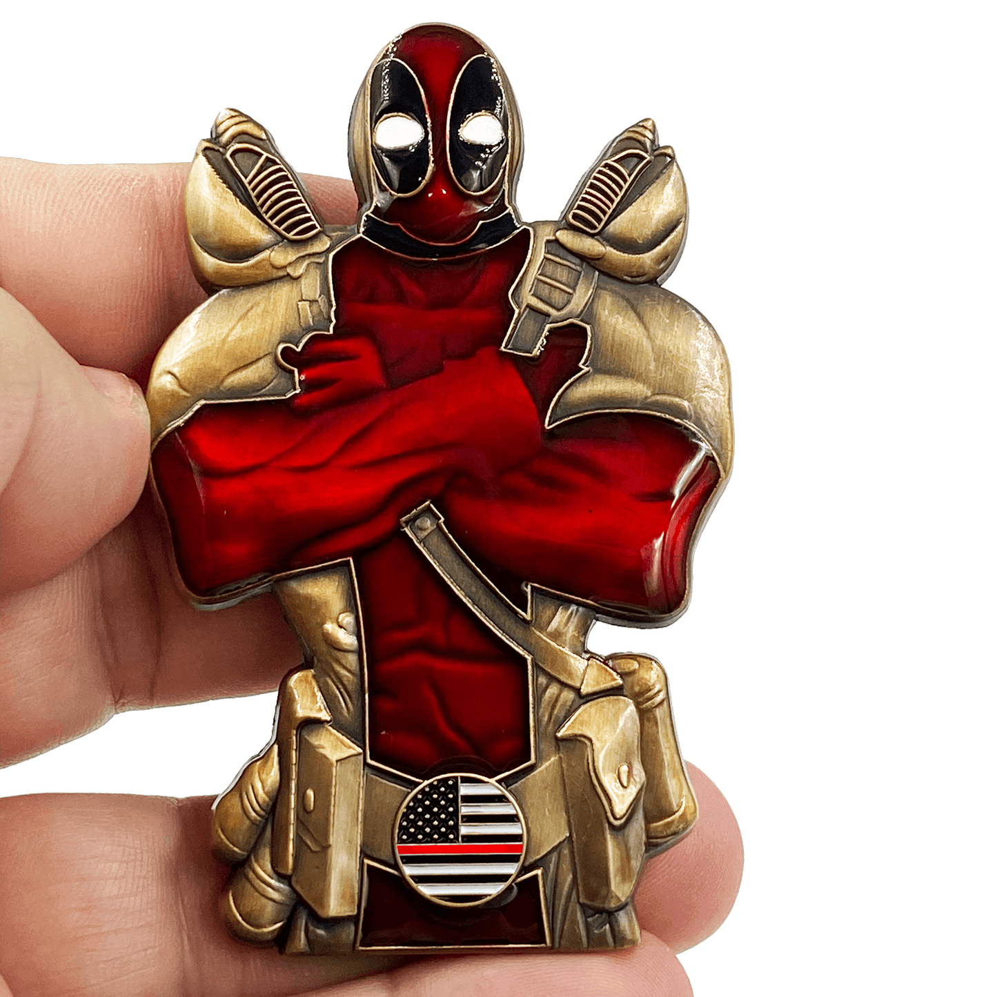 DL7-08 Deadpool inspired Fire Fighter Thin Red Line Fireman FireFighter Department -
