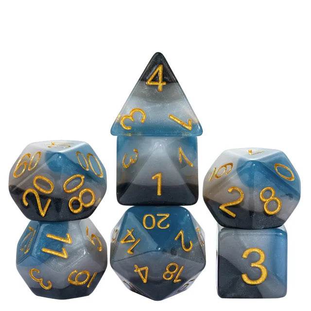 Denim Swirls RPG Dice Set -
