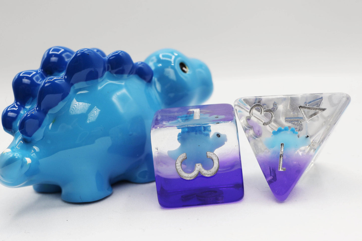 Blue Stegosaurus RPG Dice Set -