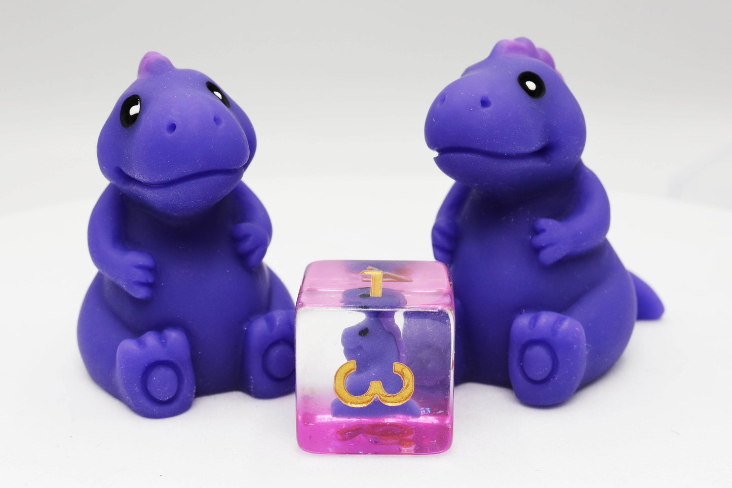 Purple T-Rex RPG Dice Set -