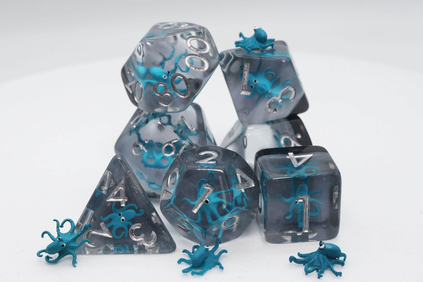 Teal Octopus RPG Dice Set -