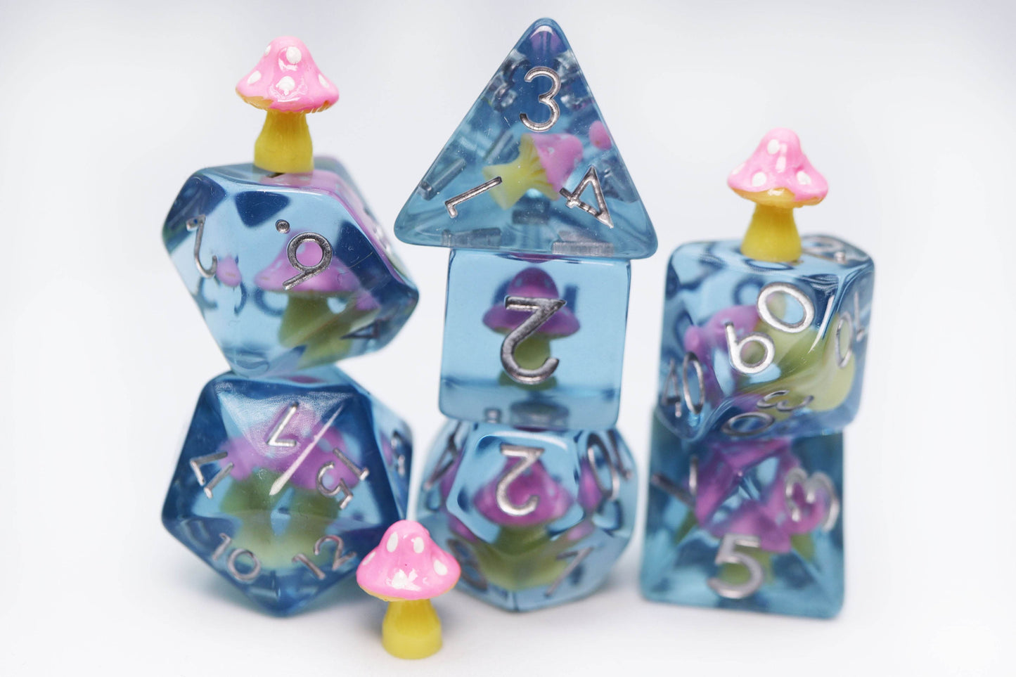 Pink Mushroom RPG Dice Set -