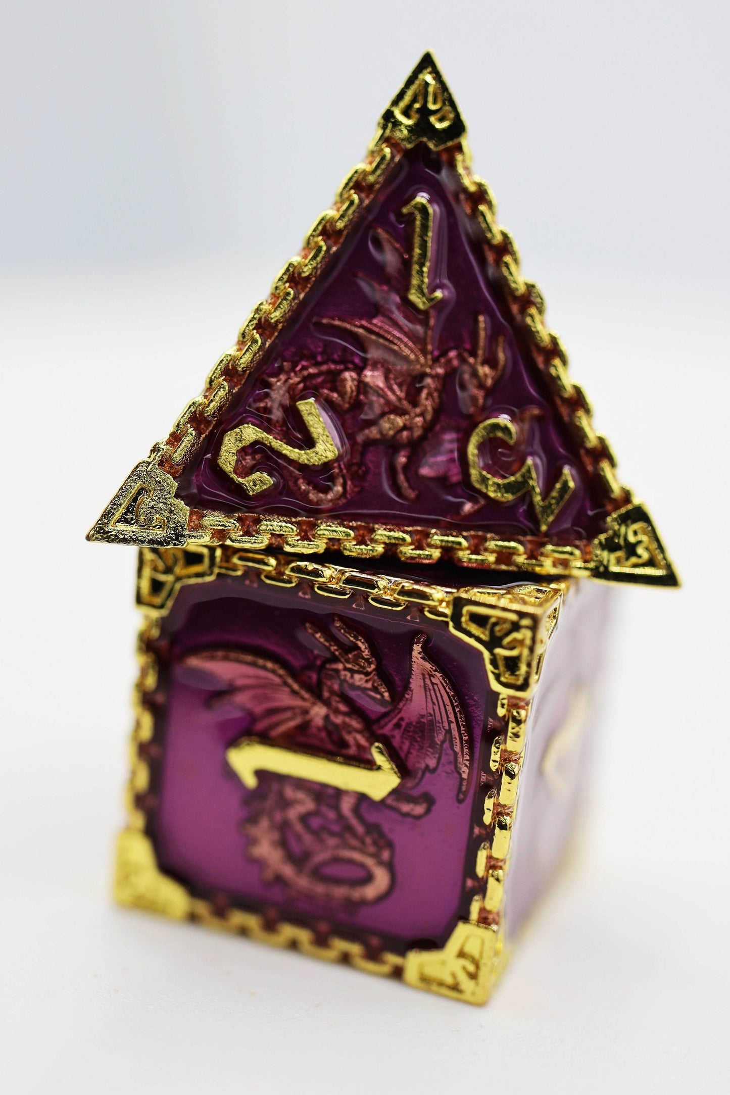 Chained Dragon: Royal with Gold - Metal RPG Dice Set -