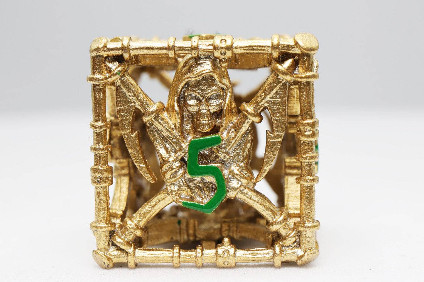 Grim Scythe: Gold - Metal RPG Dice Set -