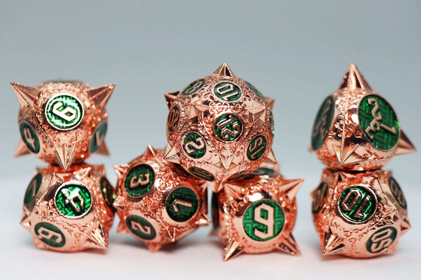 Meteor Storm: Emerald Storm - Metal RPG Dice Set -