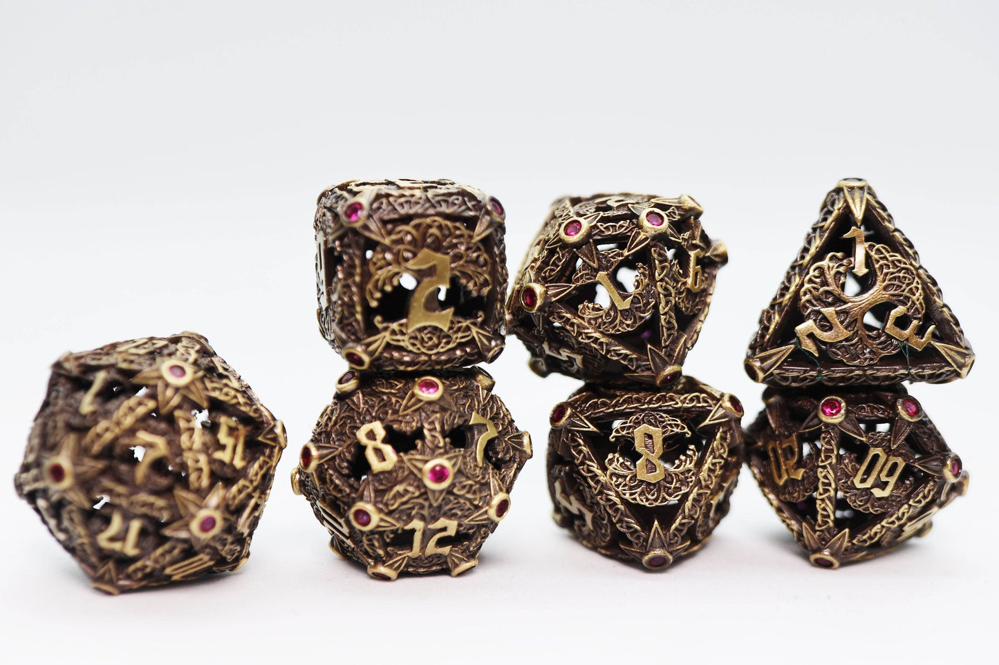 Trees of Virtue: Tree of Compassion - Hollow Metal RPG Dice Set -