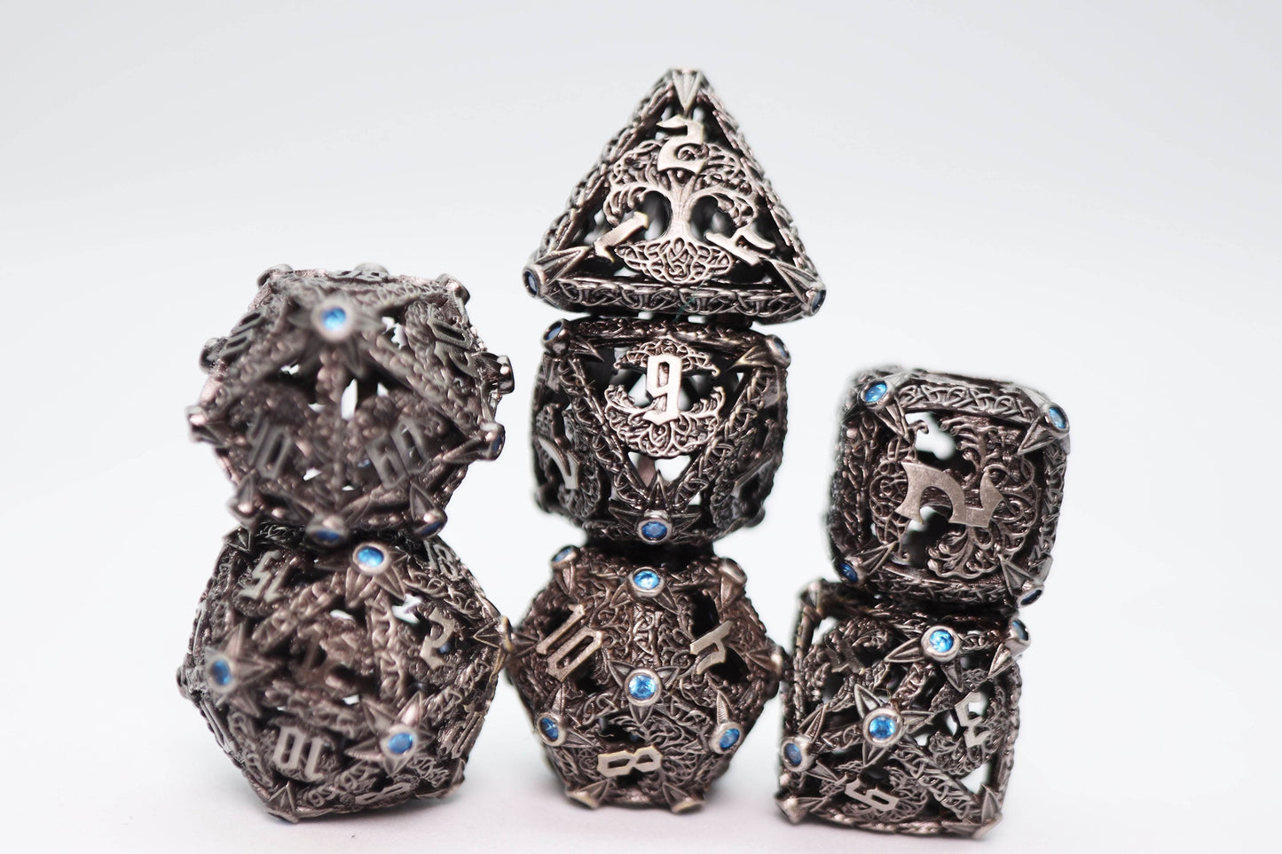 Trees of Virtue: Tree of Perseverance - Hollow Metal RPG Dice Set -