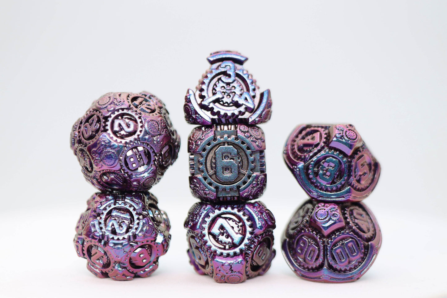 Airship Gears: The Royal Raven - Metal RPG Dice Set -