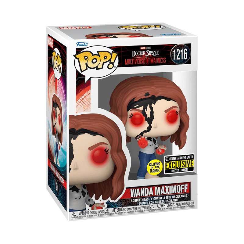 Funko Pop! Marvel: Doctor Strange in the Multiverse of Madness! - Wanda Maximoff Earth-838 Glow-in-the-dark #1216 Entertainment Earth Exclusive -