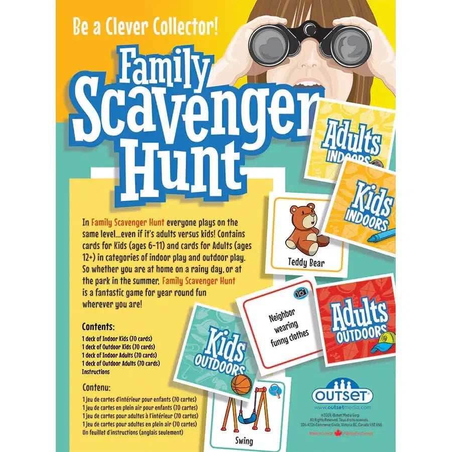 Family Scavenger Hunt Card Game Outset -