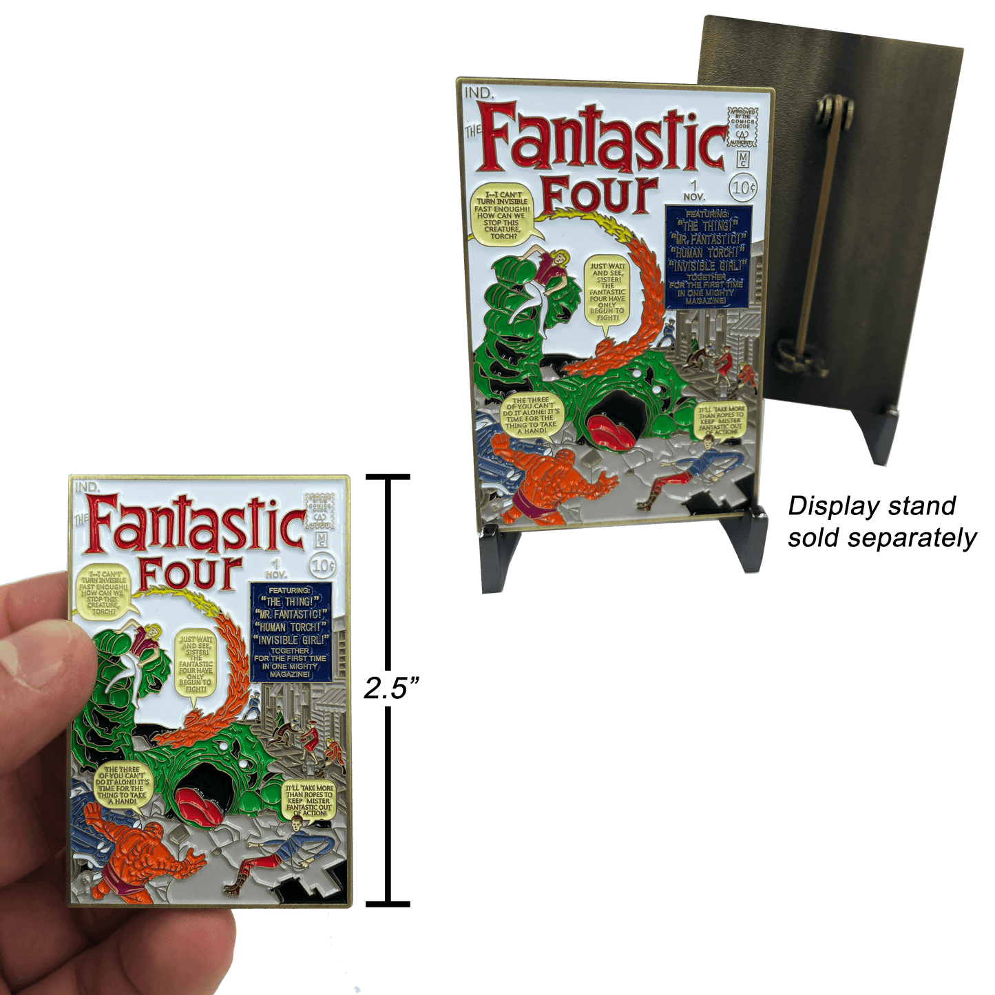 FF-006 Pin version Fantastic Four #1 Stan Lee Marvel Comic Book Issue 1 -