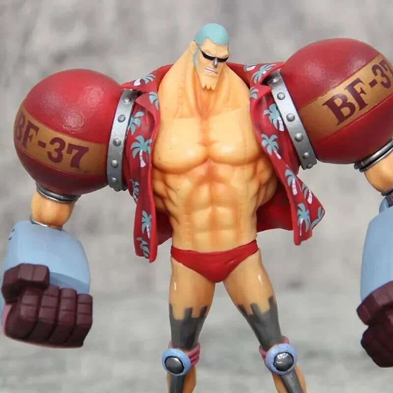 Franky One Piece Anime Figure, Wano Country Cyborg Figurines Iron Man Cutty Flam
