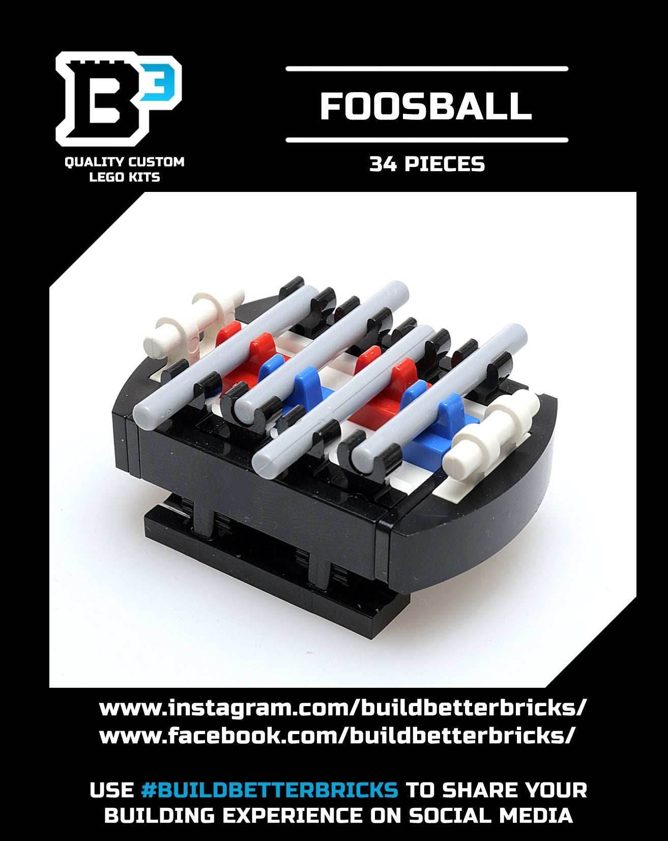 Foosball Table B3 Customs Arcade Building made using LEGO parts -