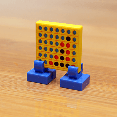 Four in a Row Printed 2x2 Tile with Stand made using LEGO parts - B3 Customs -