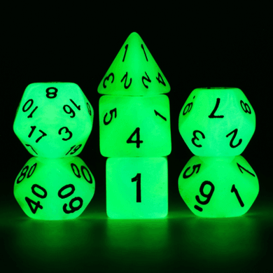 Glow in the Dark - Blue and Green RPG Dice Set -
