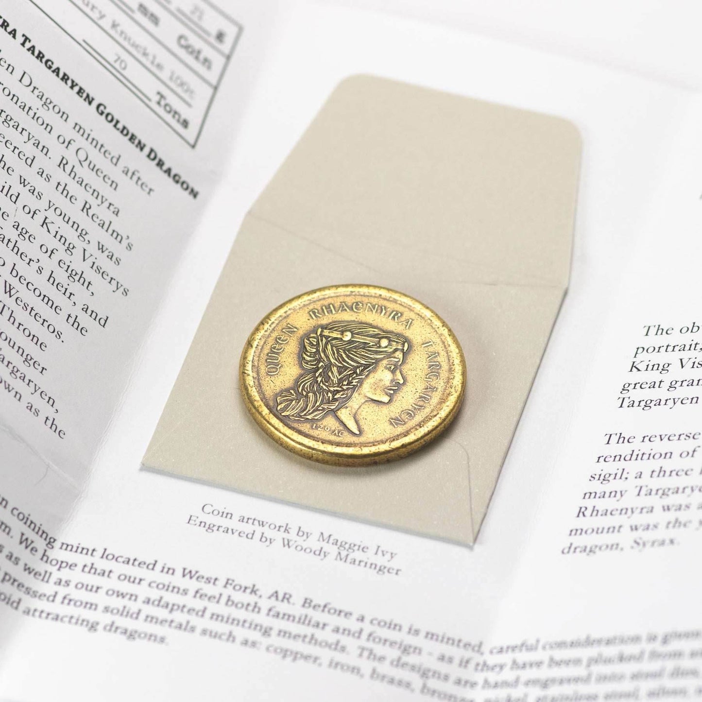Rhaenyra Targaryen Golden Dragon Coin -