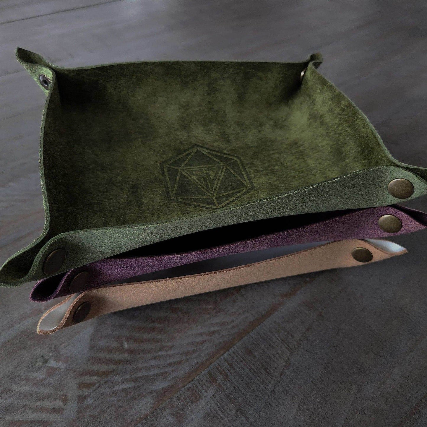 Hand Made Italian Purple Pueblo Leather DND Dice Tray -