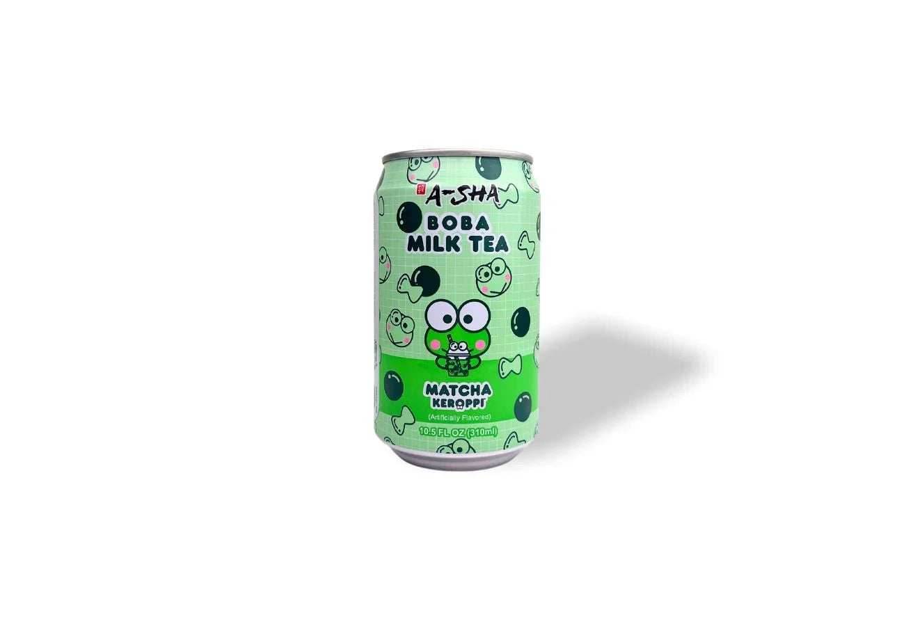 Asha Keroppi Matcha Boba Milk Tea 10.5oz - Taiwan -
