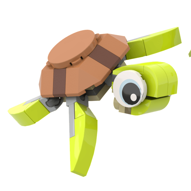 Sea Turtle Building Set made using LEGO parts -