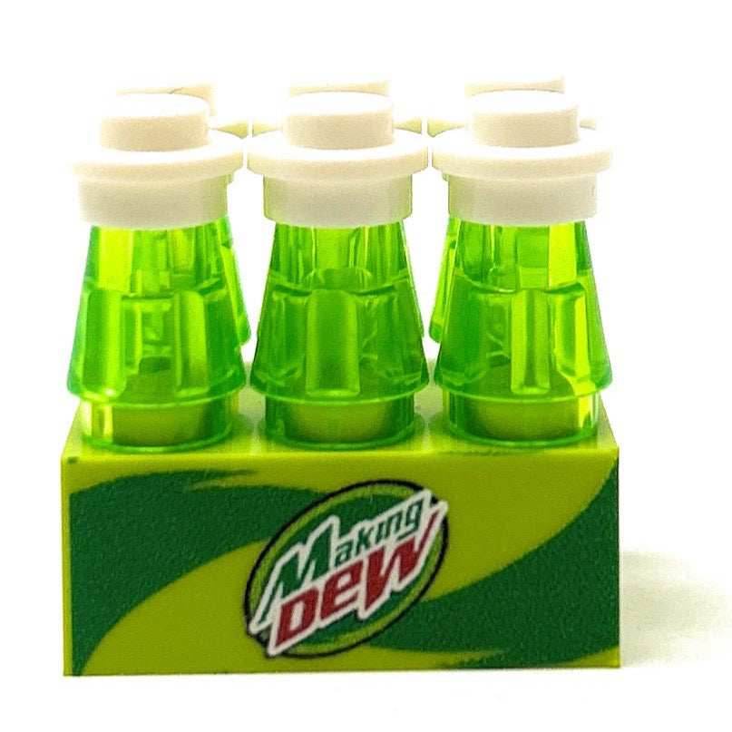 Custom 6-Pack of Making Dew Soda made using LEGO parts - B3 Customs -