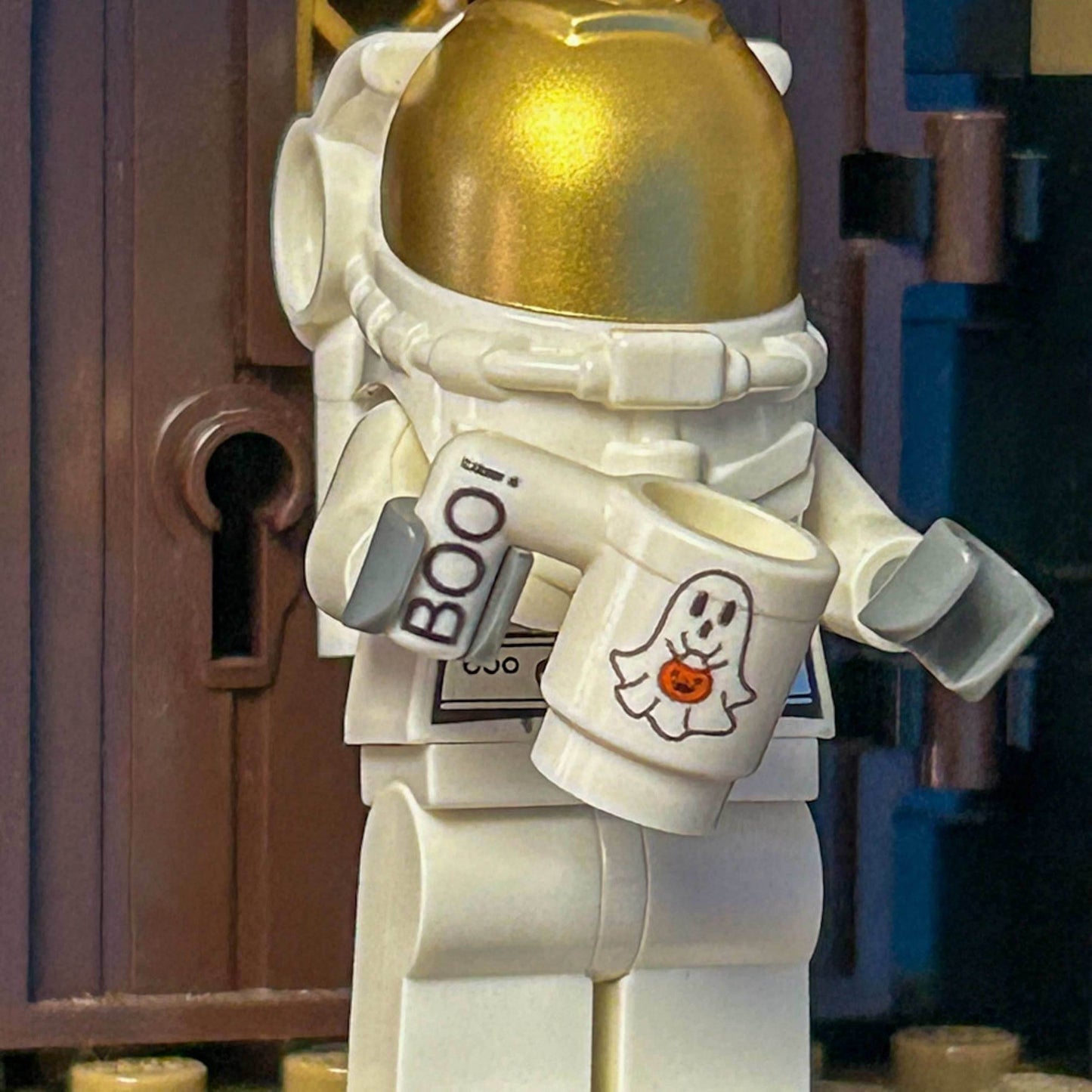 Boo! Ghost w/ Pumpkin Mug for Minifigs - B3 Customs -