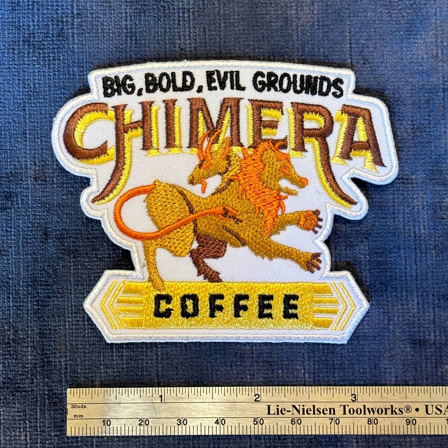 Chimera Coffee Embroidered Patch – Brewed for Gamers with Flavor -