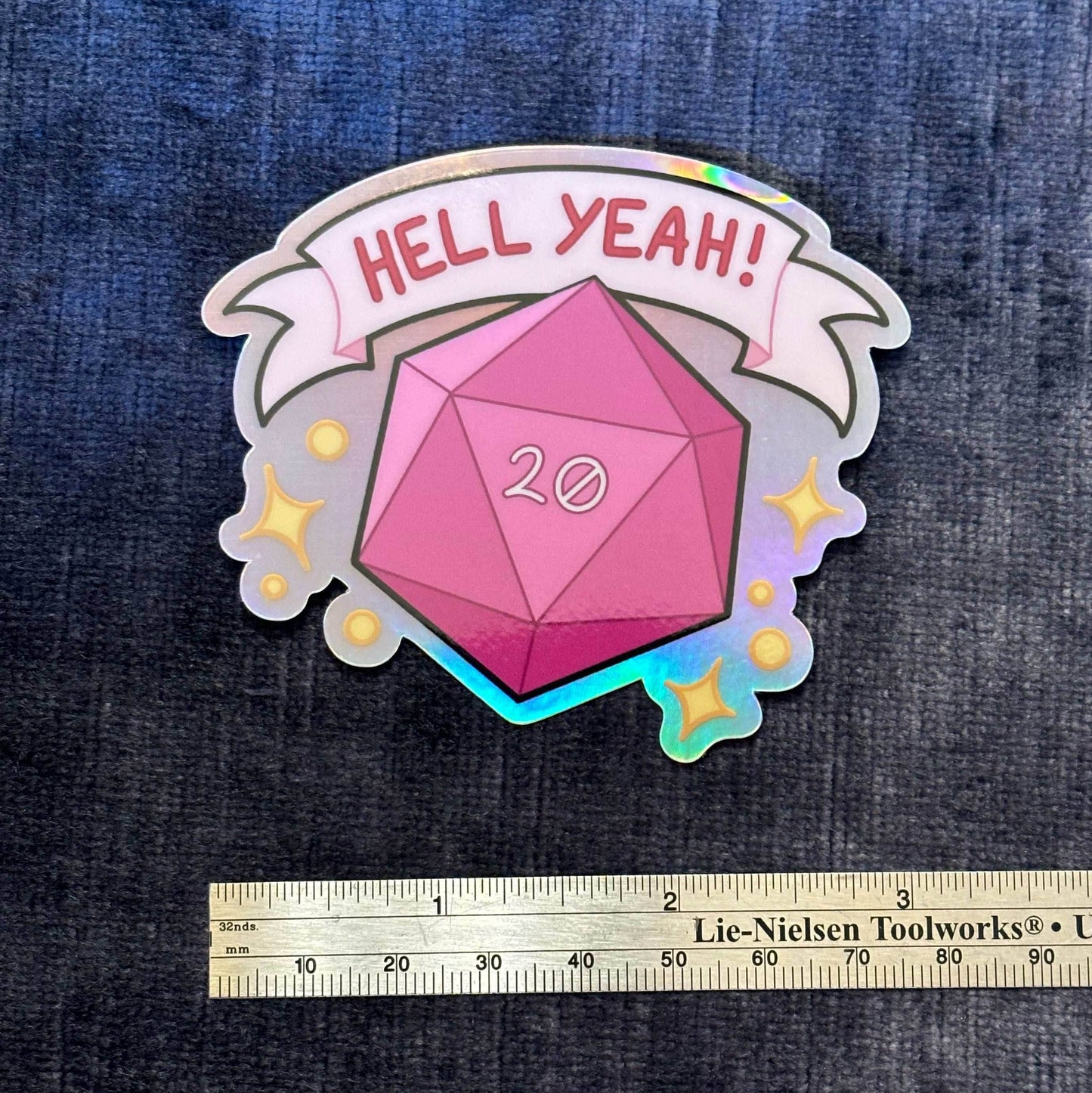 Hell Yeah! Nat 20! Metallic Vinyl Sticker – Celebrate Your Critical Triumph -
