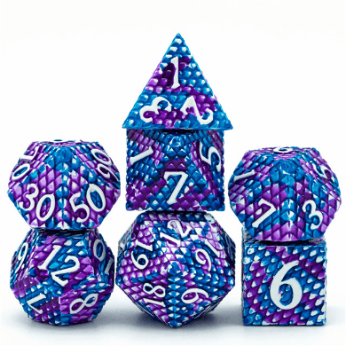 Dragon Scale: Ice - Metal RPG Dice Set -