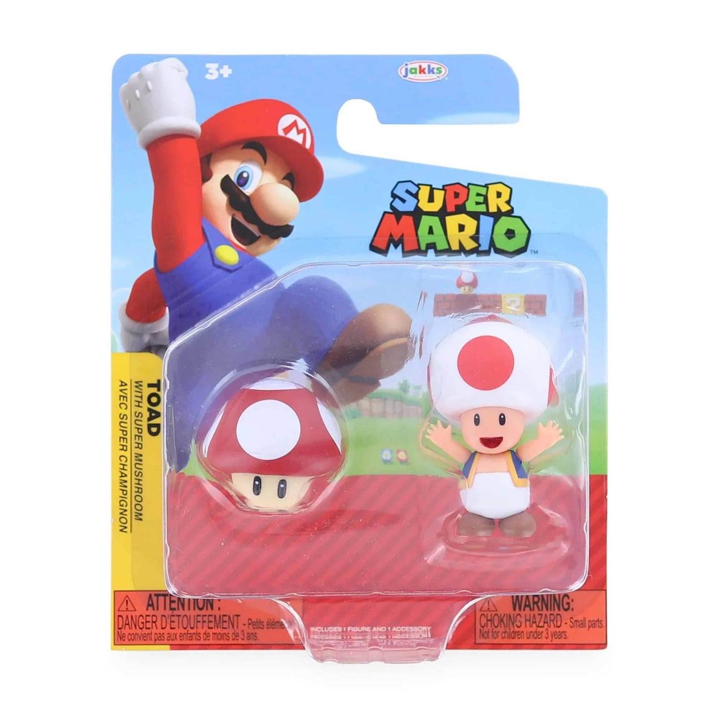 Super Mario Toad with Super Mushroom Figure -
