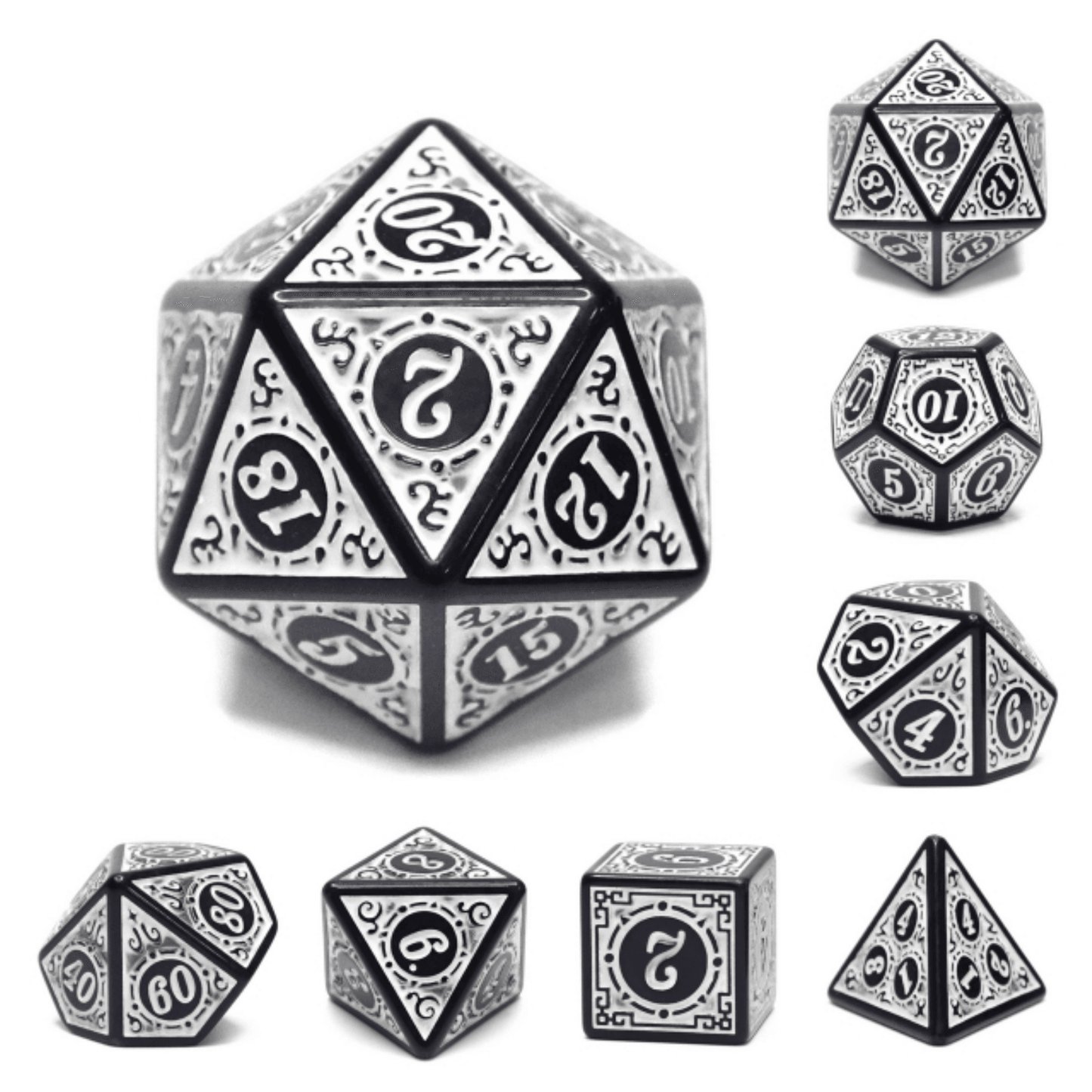 Magic Flame - White RPG Dice Set -