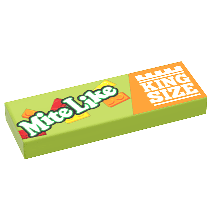 Mite Like Candy (King Size) - B3 Customs Printed 1x3 Tile made using LEGO parts -