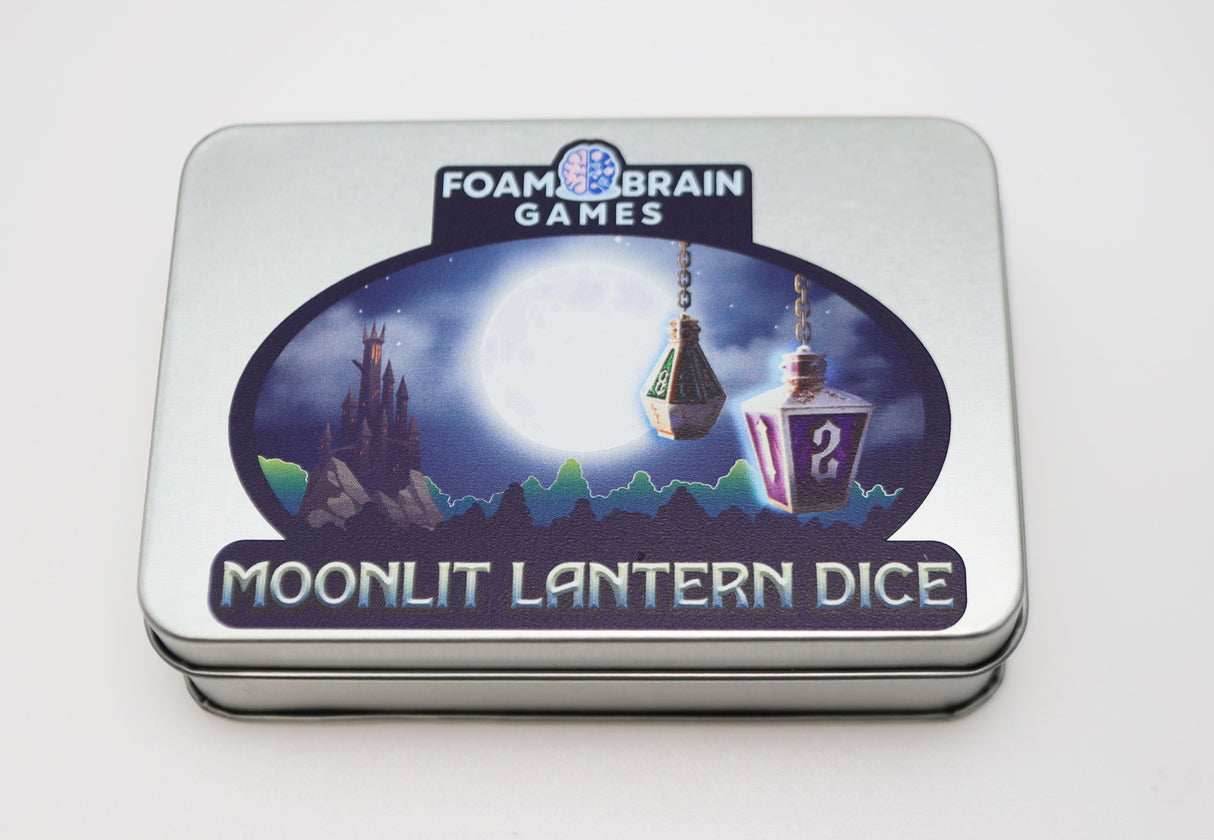 Moonlit Lantern: Midnight Frostfire - Metal RPG Dice Set -