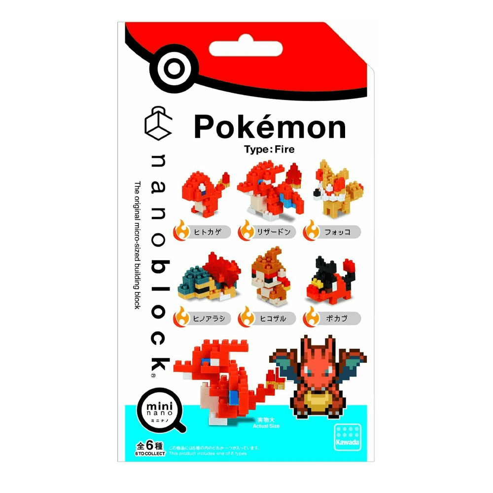 Nanoblock: Mininano Series: Pokemon (Fire Type) Set 1 Box of 6 -