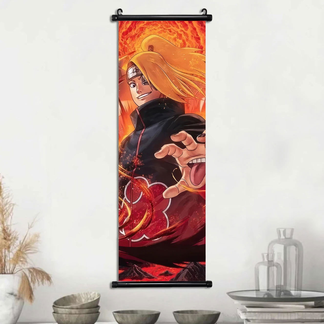 Naruto Shippuden Akatsuki Members Posters, Hot Japanese Anime Poster Scroll Style Canvas Wall Art Wall Hanging Home Decor