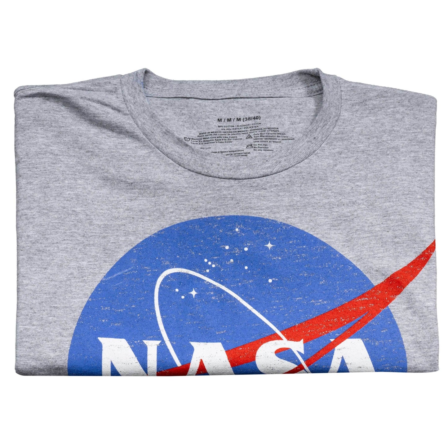 NASA Logo Men's Officially Licensed Short Sleeve Gray T-Shirt - S