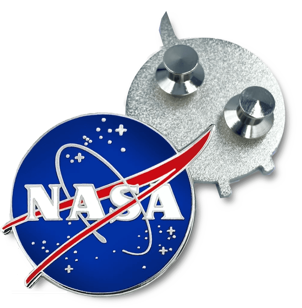 CC-008 NASA Pin with dual pin posts and deluxe pin clasps -