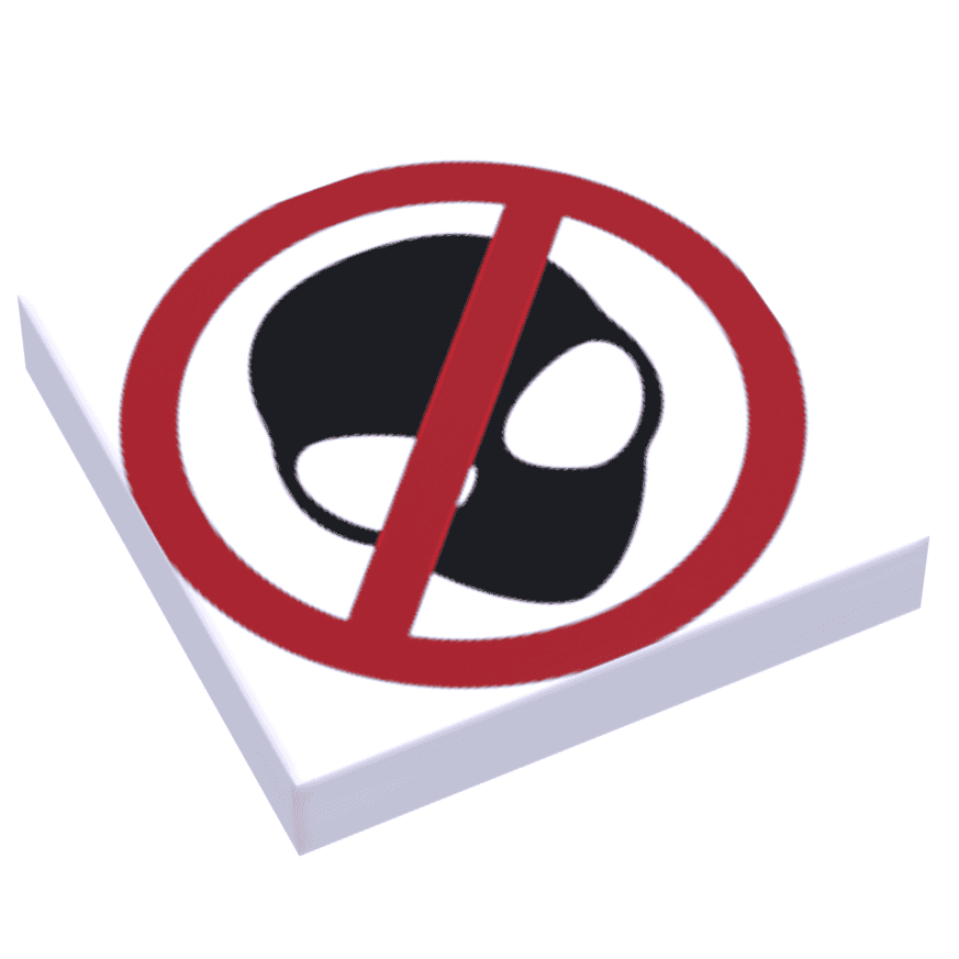 No Aliens Sign (2x2 Tile) made using LEGO parts -