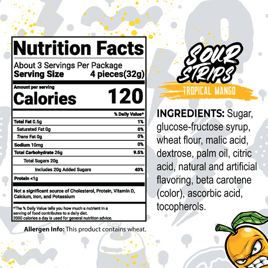 Sour Strips Tropical Mango (104g) -