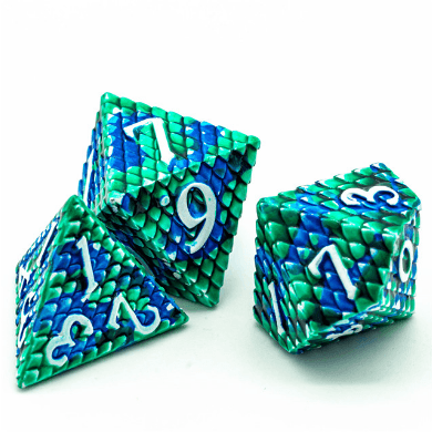 Dragon Scale: Ocean - Metal RPG Dice Set -