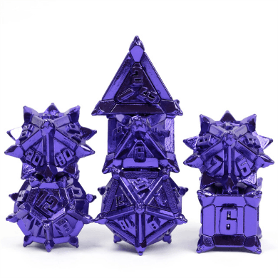 Warrior's Flail: Purple - Metal RPG Dice Set -