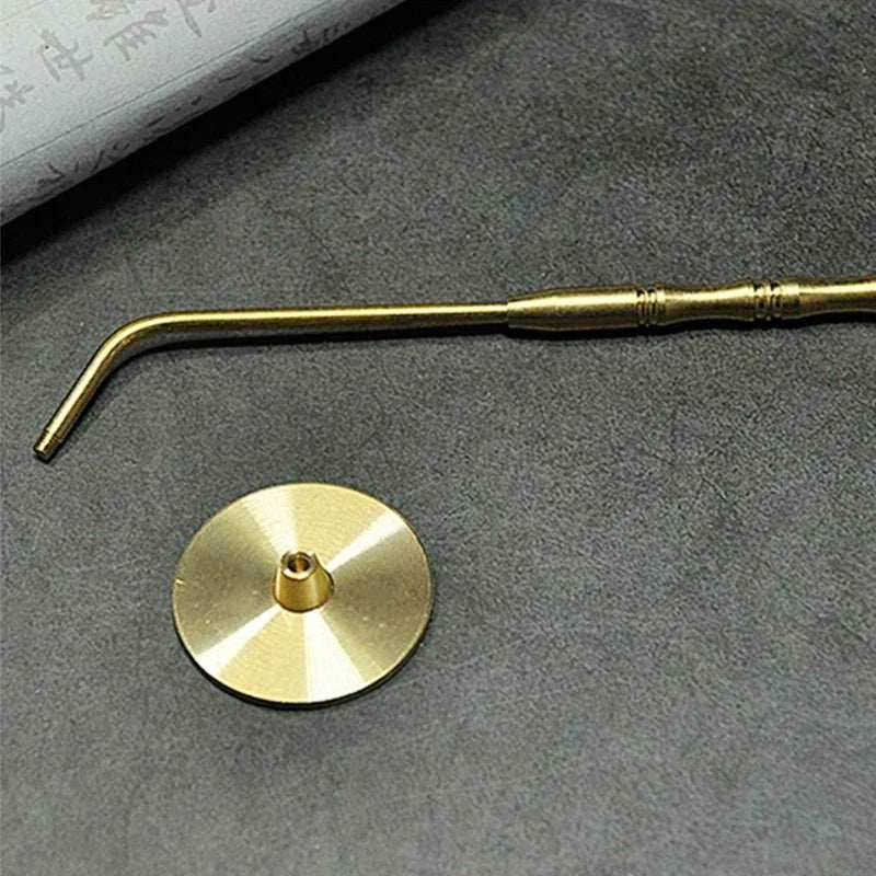 Brass Incense Press with Long Handle -