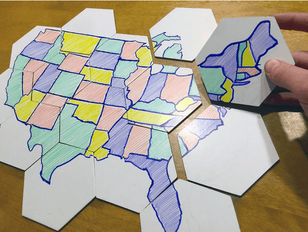 20 Blank Hexagon Board Game Tiles -