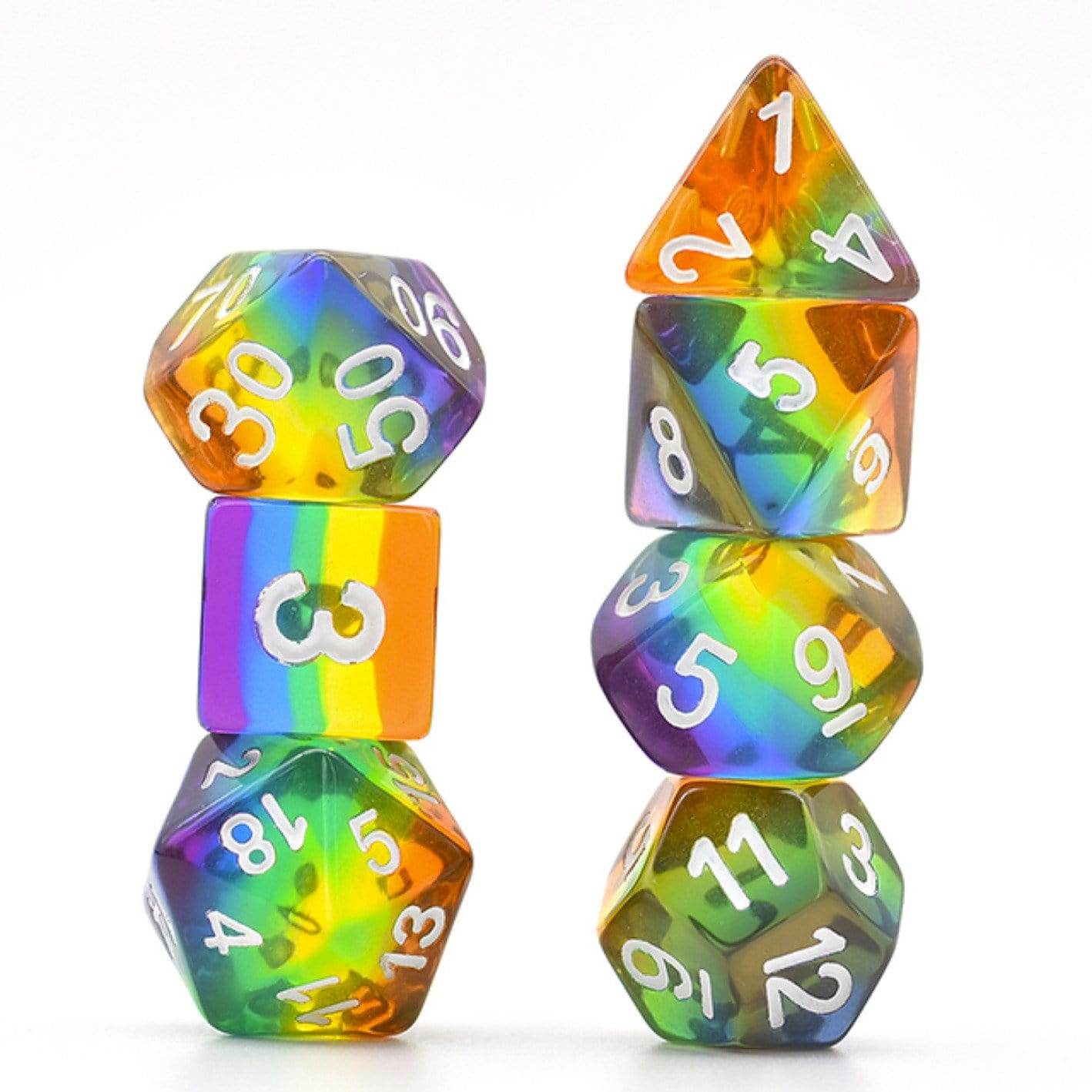 Translucent Rainbow RPG Dice Set -