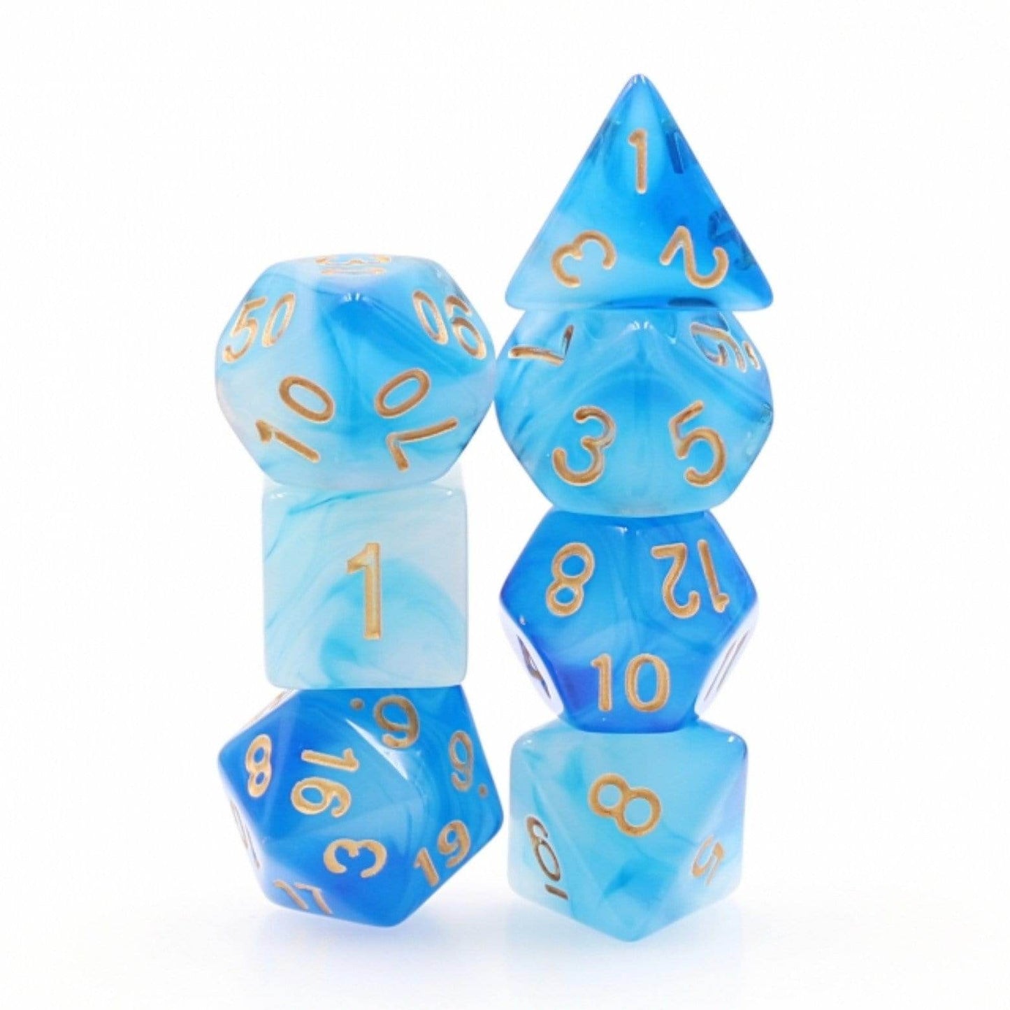 Blue Milky RPG Dice Set -