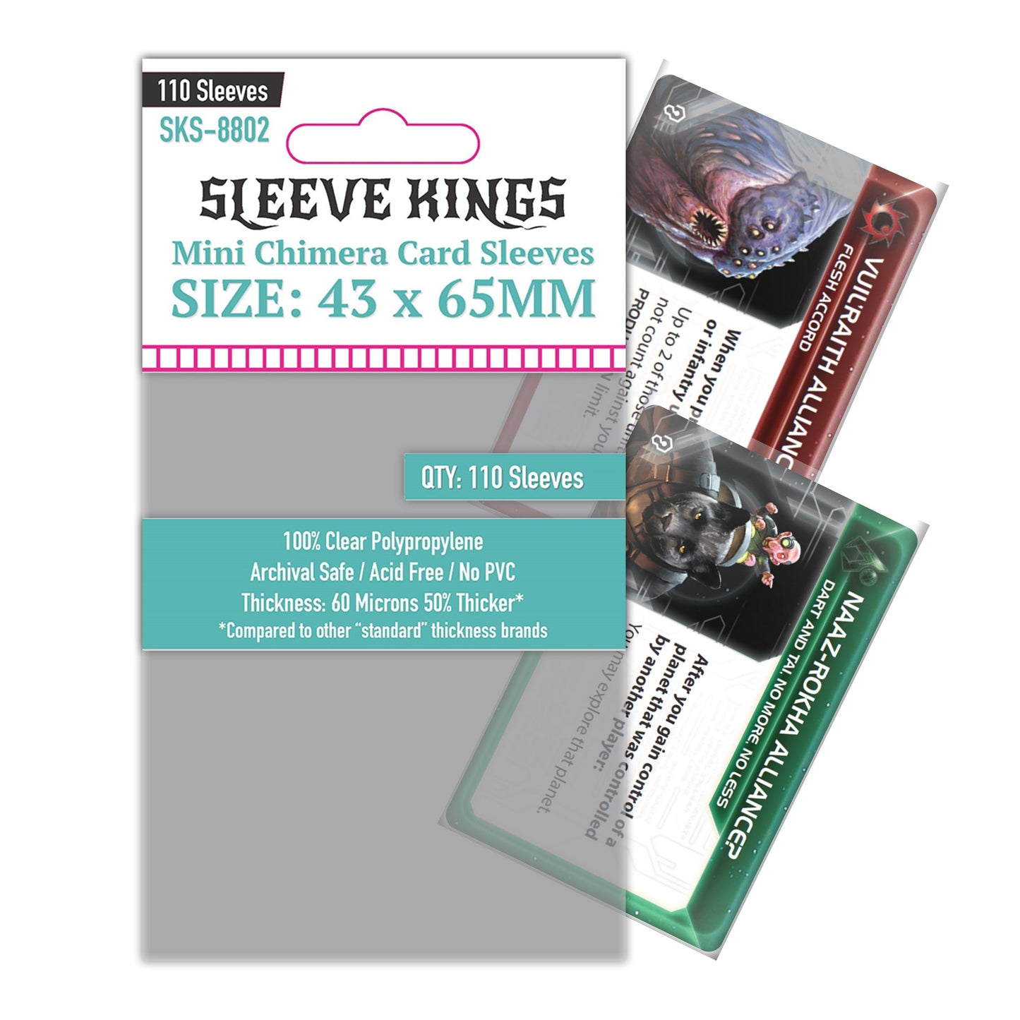 "Mini Chimera" Game Card Sleeves (43x65mm) 110 Pack, 60 Micron, SKS-8802