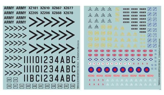 Team Yankee: British - Decal Set -