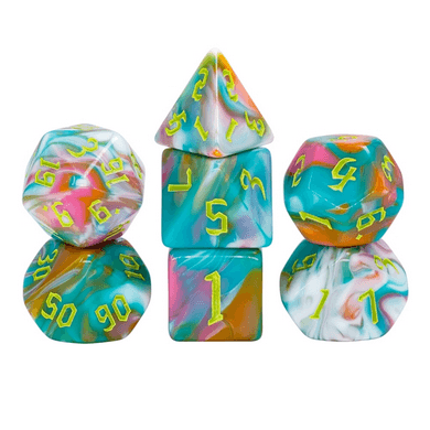 Teal Sunrise RPG Dice Set -