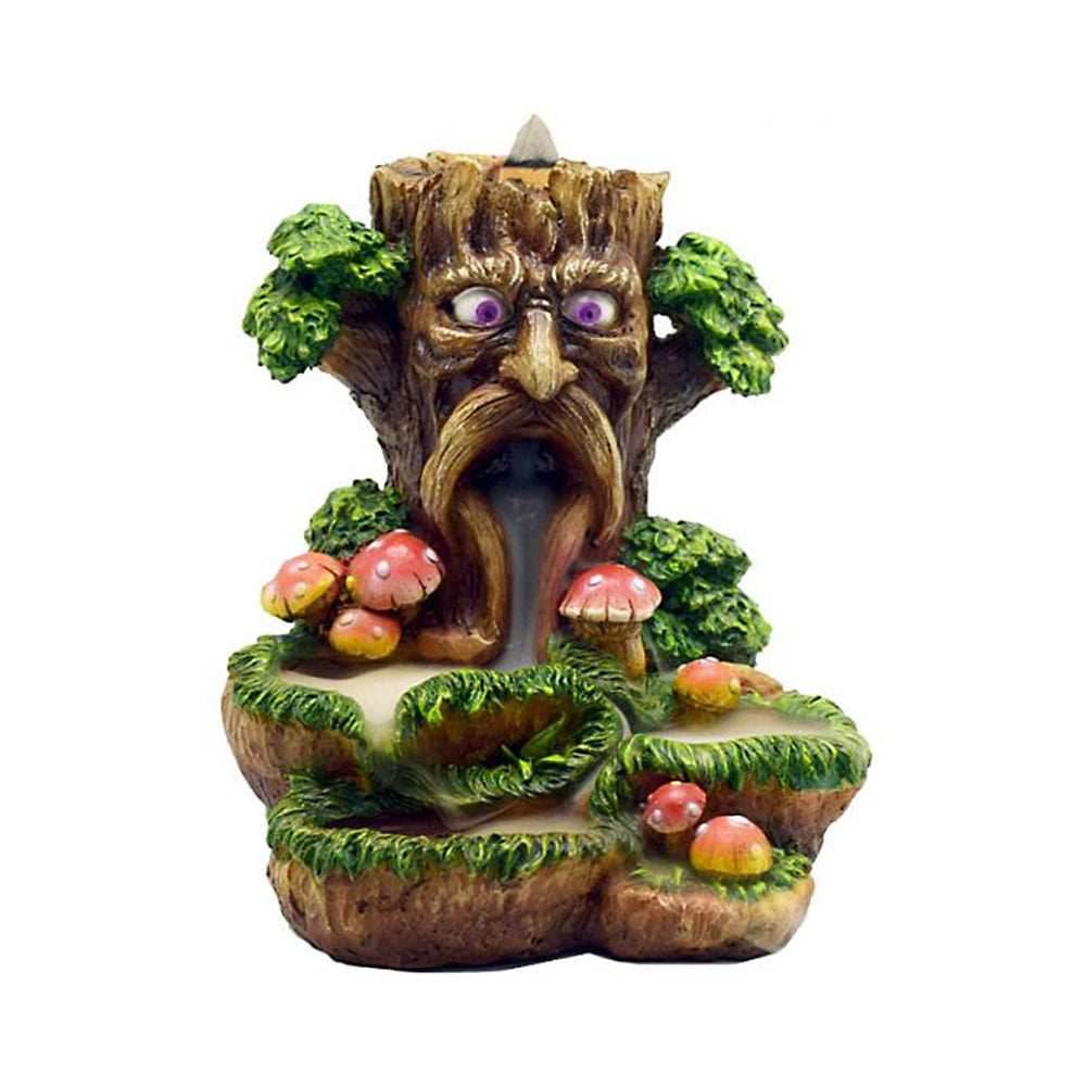 Tree Man and Mushrooms Backflow Cone Burner -