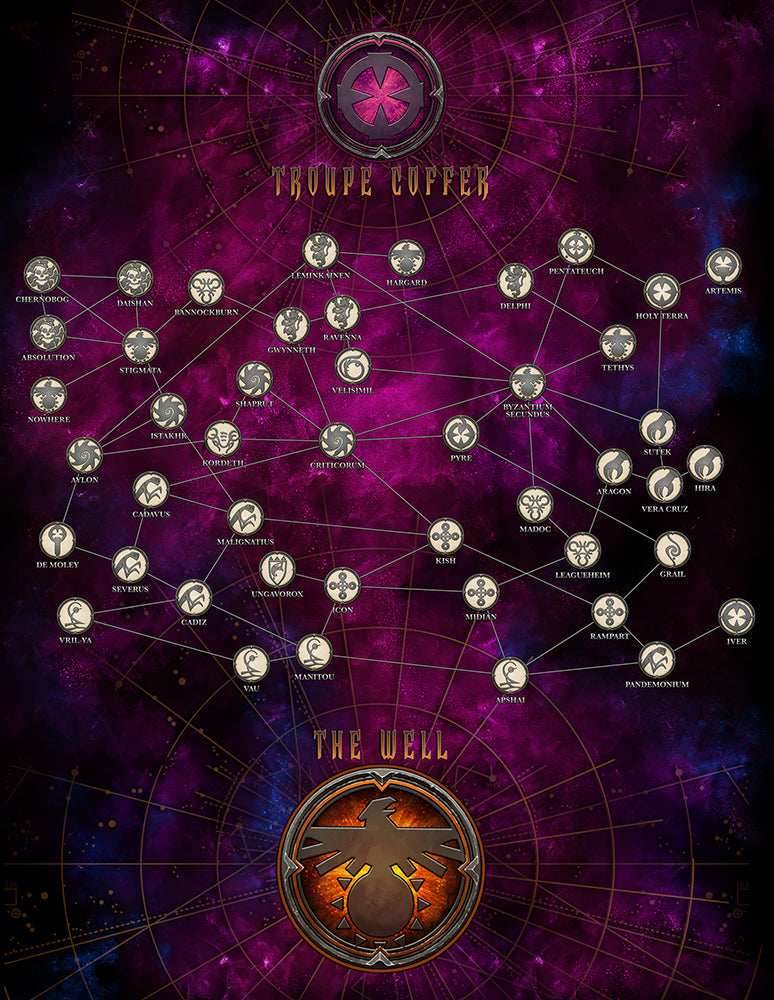 Fading Suns RPG: Cloth Play Mat - Jumpweb Map -