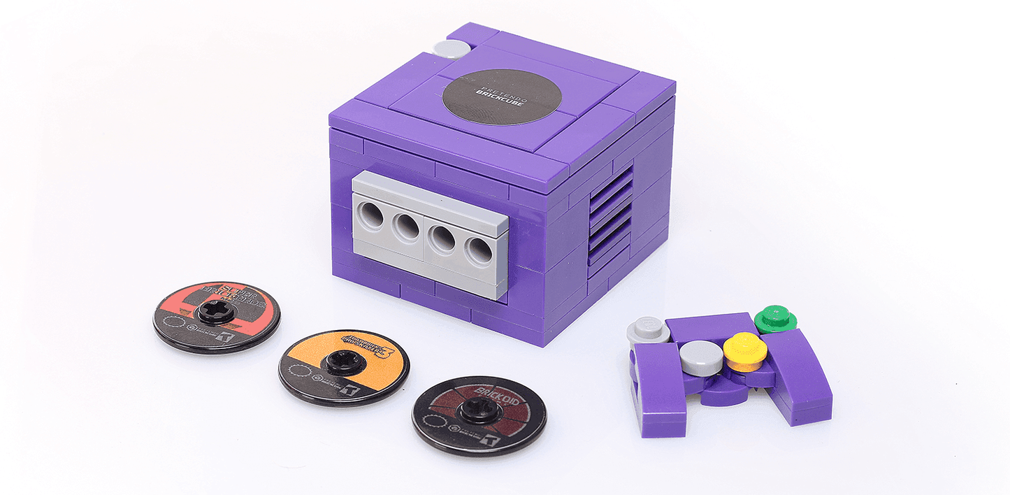 Custom Pretendo BrickCube 2001 Video Game Console made using LEGO parts -